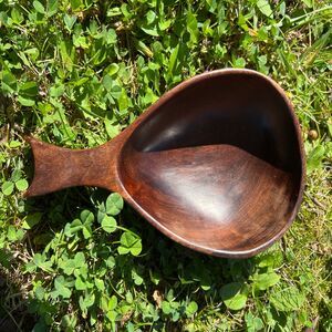 1960s Vintage Mid Century Modern Mahogany Wood Kitchen Living Room Candy Dish